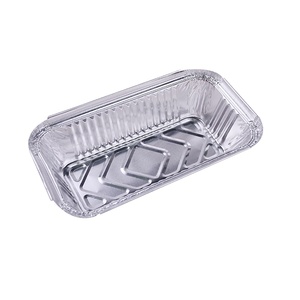 1.5LB Boîtes en aluminium 670ML Rectangulaire <span class=keywords><strong>Jetable</strong></span> <span class=keywords><strong>Four</strong></span> Micro-ondes Plateau Pan <span class=keywords><strong>Plat</strong></span> pour Restaurant Utilisation Cuisson Amical - Product Image 2
