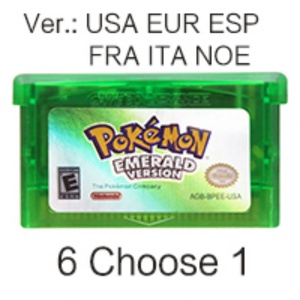 Video <b>Game</b> Hot 5 in 1 Emerald Leaf Green RireRed Ruby Sapphire <b>Game</b> Cartridge for Gba Gameboy - Product Image 2