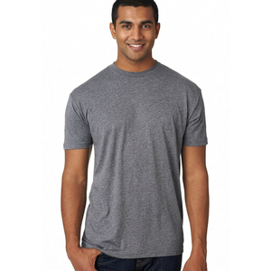 Camiseta de Verano para Hombre, 50% Poliéster, 25% Algodón, 25% Rayón, Camisetas Lisas de Tres Materiales - Product Image 1