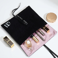 Pochette personnalisée en velours noir, sac à poussière en faux daim pour perruques, vêtements, bijoux, lunettes et accessoires