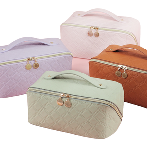 Sac de maquillage en nylon souple personnalisé avec logo, sac de toilette de voyage, pochette portable, sacs cosmétiques imperméables pour femmes - Product Image 1