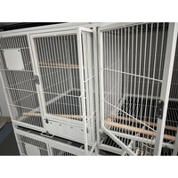 Grande cage d'élevage pour oiseaux à plusieurs compartiments, cage à volailles empilable sur roulettes avec perchoirs pour l'élevage des perroquets