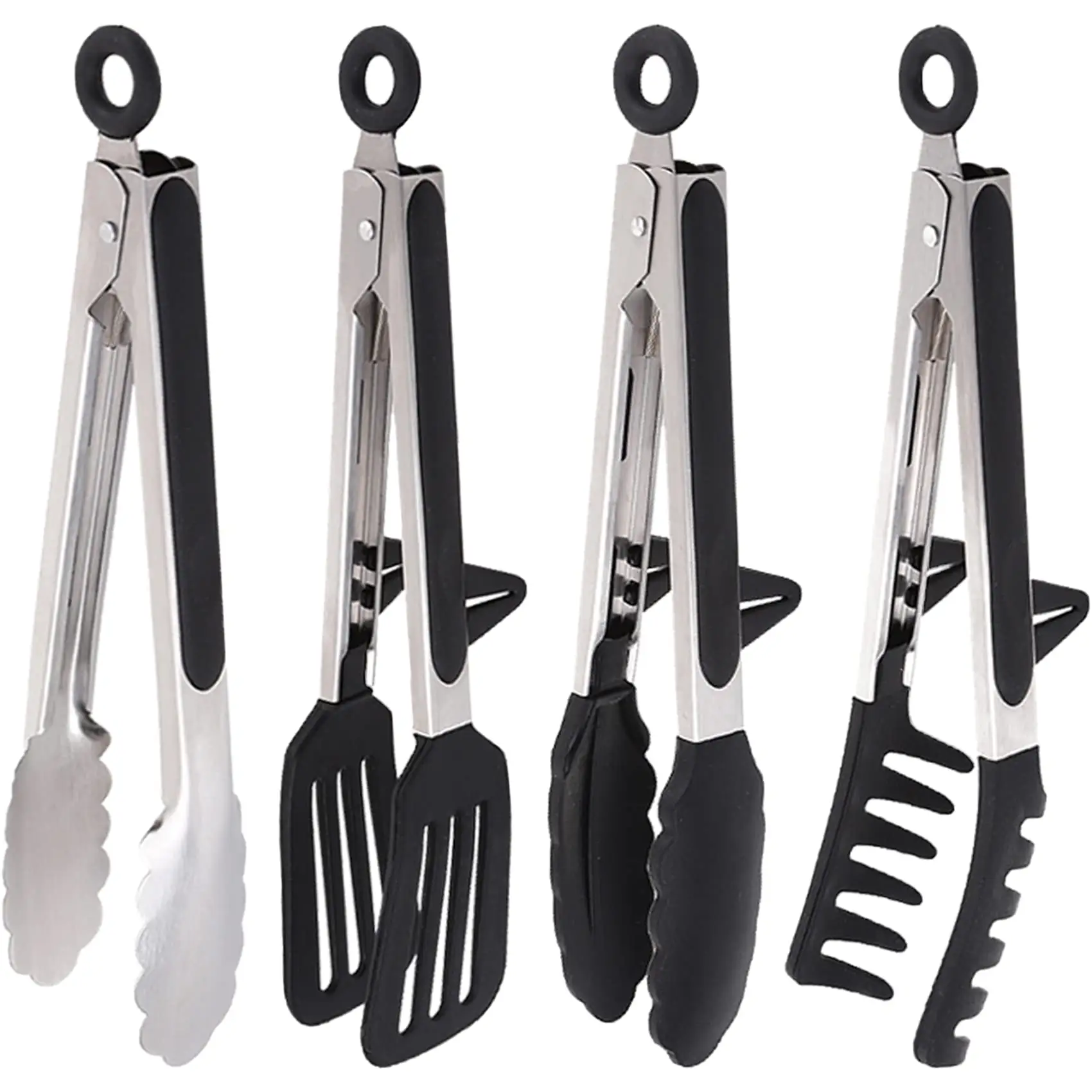 2024 HOT Selling Kitchen Food Tong Stainless Steel Kitchen silicone Cooking Utensils Set pasta tongs