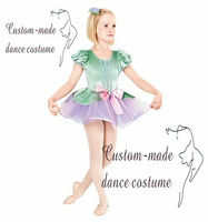 Nouvelle robe de ballet de danse mini jupe en velours pour fille.
