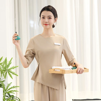 Uniforme professionnel pour femmes en taille plus, manches mi-longues, style chinois, adapté au personnel de réception, printemps/été/automne/hiver, élégant