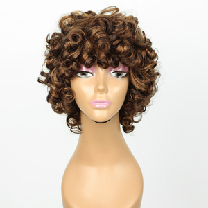 IMMI HAIR Cut parrucche corte per <span class=keywords><strong>capelli</strong></span> umani <span class=keywords><strong>ricci</strong></span> per donna nera parrucche Bob onda d'acqua profonda nessuna parrucca anteriore in pizzo con frangia 8 pollici - Product Image 1