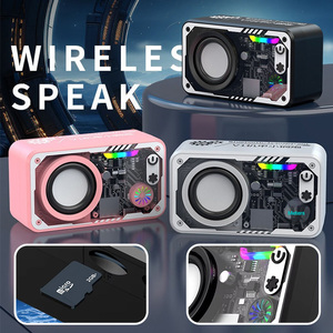 Altavoz Bluetooth Transparente V1 Cool Mecha, Compatible con Tarjeta TF, Música, Luz RGB, Subwoofer de Audio, Altavoz Decorativo de Escritorio para el Hogar - Product Image 1