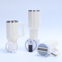 Gobelet isotherme de luxe personnalisé avec poignée, en acier inoxydable à double paroi, isolé sous vide, sans BPA, 40 oz