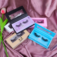 Boîtes d'emballage pour cils en gros à bas prix, boîtes à cils personnalisées avec logo, boîtes à cils vides avec fenêtre transparente