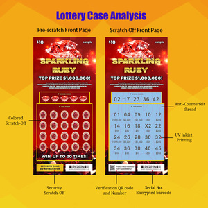 Billets De Loteria Rascar à données variables de haute sécurité Impression numérique Billets de loterie personnalisés - Product Image 2
