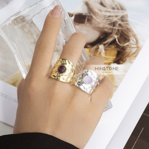 Joyería fina delicada de plata personalizada para mujer, anillo de moda, chapado en regalo, anillos de amatista de Golf Real de 18K - Product Image 2