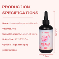R S Nail 2024 Doux Uv Résine Moule Cristal Clair Liquide Résine Époxy Pour Pierre Diy Uv Colle Main Fabrication de Bijoux Adhésifs Mastics