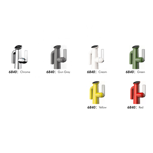 Robinet de lavabo de salle de bain numérique à eau chaude et froide, design moderne finition rouge chinois, avec bras robotisé - Product Image 6