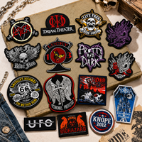 Patchs brodés pour motards de groupe rock mixte, à thermocoller ou à coudre, motif crâne de moto gothique, badge personnalisé