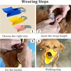 Dog Muzzle Mouth Cover Silicone Dog Anti Barking Chewing Anti bite Adjustable Loop Pets Muzzle