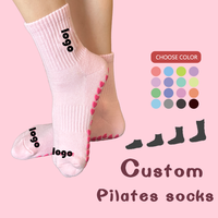 Chaussettes de Pilates pour femmes en coton Glacier, antidérapantes double face, coupe basse, avec logo personnalisé, pour Reformer, de haute qualité, du fabricant