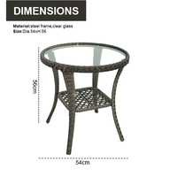 Ensemble de meubles de jardin en rotin pour l'extérieur, structure en acier, tressage en rotin, ensemble décontracté trois pièces avec fauteuil pivotant