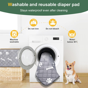 Tapis d'apprentissage de la propreté lavables pour animaux de compagnie, tapis pour chiens extra absorbants, tapis réutilisables pour l'urine des chiots - Product Image 4