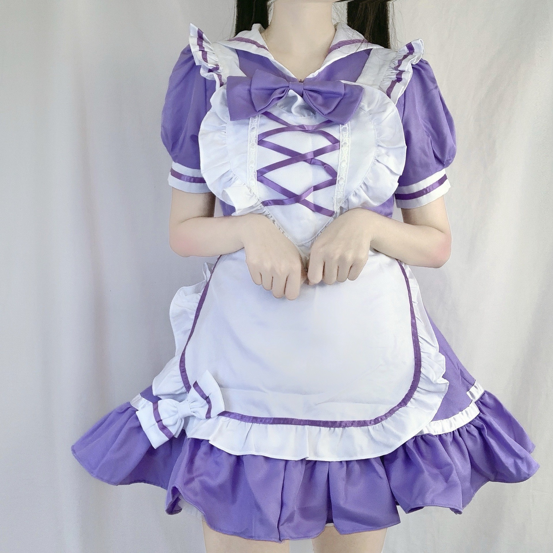 Violet [Robe+Tablier+Nœud+Coiffe]