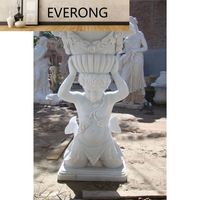 Pot de jardin élégant en pierre de granit, motif floral unique, sculpture d'éléphant, taille personnalisée, pour usage extérieur occidental, en marbre et grès