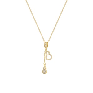 Collier ras du cou minimaliste doré style gourde étanche pour femme, bijoux de luxe glamour avec diamants, boucles d'oreilles ajourées tendance - Product Image 2