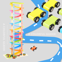 Tendance 2026 : Voiture jouet pour enfants en bois, 16 couches colorées, avec piste de glisse pour véhicules à inertie, pour le développement intellectuel