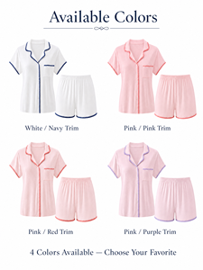 Conjunto de Pijama SUHE PJ-1484 para Mujer, Color Rosa, Manga Corta, con Bolsillo, Tejido de Algodón Transpirable, Ropa de Dormir Informal para Primavera/Verano - Product Image 6