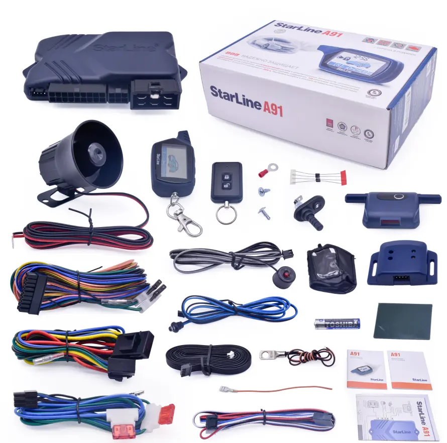 Factory direct sales A91 two-way car alarm LCD remote control engine starter two-way alarm system