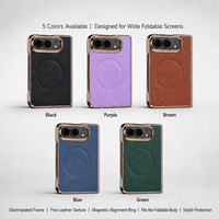 Étui de téléphone portable à écran pliable pour iPhone DUO, motif litchi premium, charge magnétique sans fil, coque anti-chute