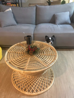 Table d'appoint ronde en rotin naturel tissé à la main de haute qualité, best-seller