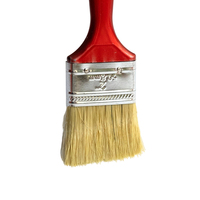 Ensemble de 3 pinceaux à peinture murale de 2 pouces, poils synthétiques, manche en queue de castor, plastique rouge, pinceaux de haute qualité