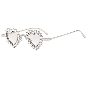 Vintage Personality Y2K Sun <b>Glasses</b> Ladies UV400 <b>Heart</b> Shaped Diamond Sunglasses Party Eyewear for Women - Product Image 6
