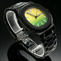Montre mécanique automatique de luxe personnalisable de 30,5 mm en acier inoxydable avec cristal saphir, mouvement NH35, résistante aux chocs, aiguilles, 20 m