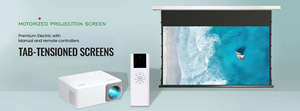 Chất lượng cao 72-150 inch 16:9 điện PVC Màn hình máy chiếu cơ giới từ xa cho rạp chiếu phim gia đình tường trần chiếu phim - Product Image 5