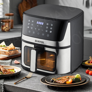 Friggitrice ad aria senza fumo intelligente multifunzione automatica in acciaio inossidabile 7L grande capacità manuale quadrato - Product Image 3