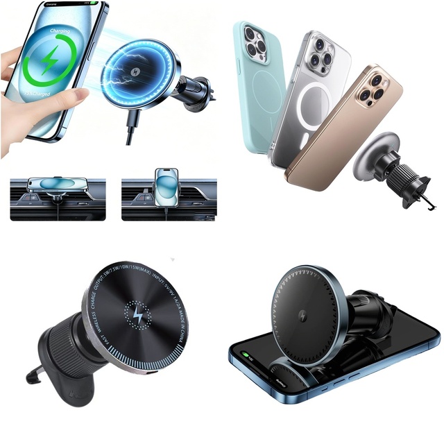 Trending Electronics Products 2026 Magnetic Wireless Car Charger Air Vent Car Phone Holder Consumer Electronic Accessories