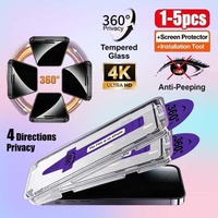 NOUVEAU Lot de 1 à 5 films de protection d'écran anti-espion à 360 degrés, compatibles avec les utilisateurs d'iPhone des séries 17, 16, 15, 14, 13, 12, 11 Pro Max, 17 Air, 17E
