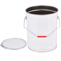 Seau en fer blanc à ouverture libre de 20 L (5 Gallons) avec couvercle à levier de sécurité, idéal pour la peinture, avec anneau de verrouillage
