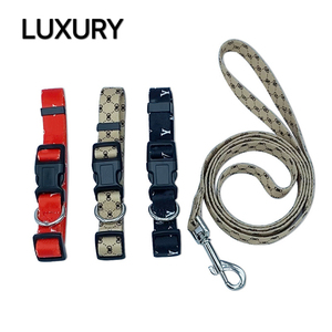 Conjunto de Collar y Correa para Perro, Marca de Diseño de Lujo, Collar y Correa Ajustables de Tela para Perro, Tallas S M L - Product Image 1