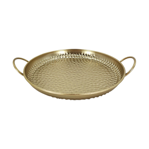 Plateau en métal à motif exquis, panier fait main haut de gamme pour la maison, salon, vase de table moderne irrégulier creux, grande œuvre d'art en corde - Product Image 2