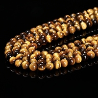 Perles en œil de tigre jaune naturel standard 7A, perles de pierres précieuses de haute qualité en vrac pour la fabrication de bijoux DIY, bracelets et colliers