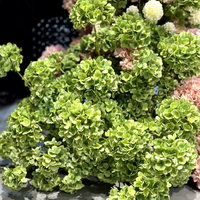 Bunga Hydrangea Simulasi Hijau Tua Laris Manis, Sentuhan Realistis 3D untuk Dekorasi Wisuda, Hari Ibu, Rangkaian Bunga Tunggal