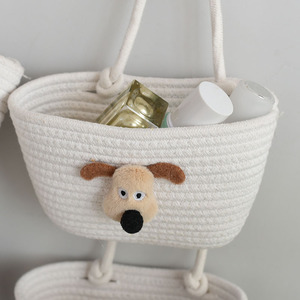 Panier suspendu en corde de coton tissée, organisateur mural pour sous-vêtements, chaussettes et articles divers - Product Image 4