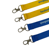 Cordon en polyester imprimé avec logo personnalisé avec double crochets et double clip sérigraphie