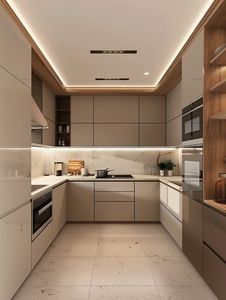 Armoires intégrées personnalisées pour toute la maison, style nordique simple et cool, petit espace ouvert, table de cuisson intégrée gris clair - Product Image 4