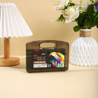 Petite Boîte Noire Marqueurs Acrylique Crayons Aquarelle Souple Papier Opaque Crayons de Couleur Empilables Art Spécial Papeterie Vente en Gros