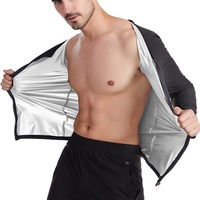 T-shirt de compression personnalisé enduit d'argent costume de sauna sportif sur le devant pour les vêtements de transpiration du ventre de fitness