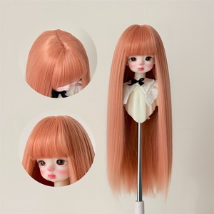 Parrucca per Bambola BJD <span class=keywords><strong>con</strong></span> Foto Reali di Fabbrica, <span class=keywords><strong>Capelli</strong></span> Lunghi Lisci <span class=keywords><strong>con</strong></span> <span class=keywords><strong>Frangia</strong></span> in Fibra Sintetica Resistente alle Alte Temperature, 3/4/6 Pollici, Copricapo Grezzo - Product Image 1
