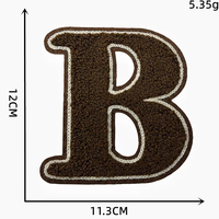 Alphabet personnalisé A-Z éponge Chenile lettre numéro Patch 0-9 dessin animé ours marron brodé serviette avec fleur forme fait tissu