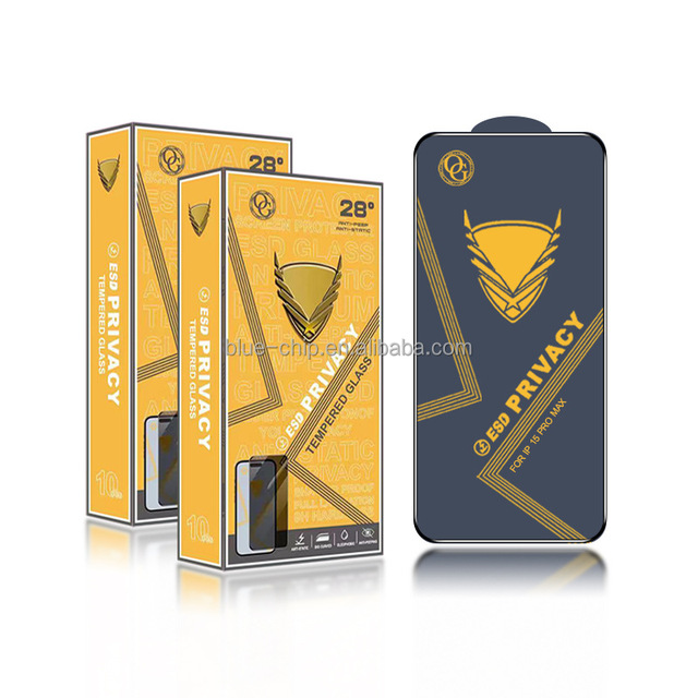 Latest Designs OG Tempered Glass Privacy Screen Protector for iPhone 14 15 Pro Max Premium ESD Anti-Static Protective Film